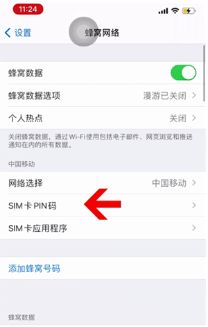 鲁甸苹果14维修网分享如何给iPhone14的SIM卡设置密码 