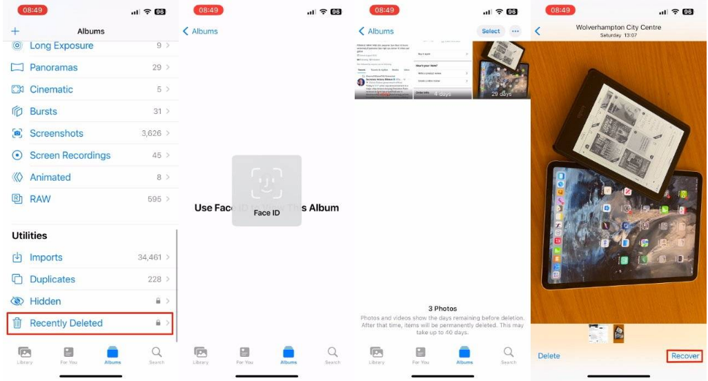 鲁甸苹果14维修分享 iPhone14 上恢复已删除的照片 